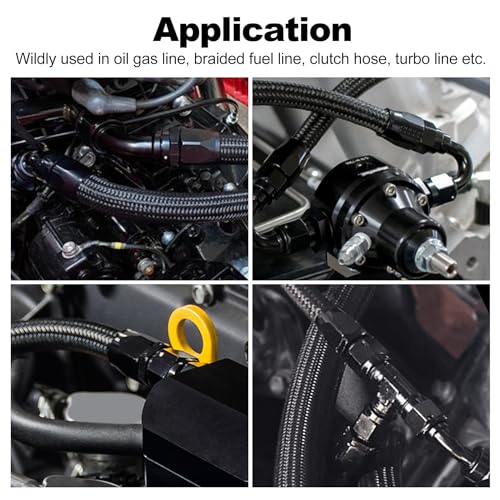 Image of EVIL ENERGY 4AN Hose End Fitting Straight Swivel for CPE Braided Hose Black 2PCS