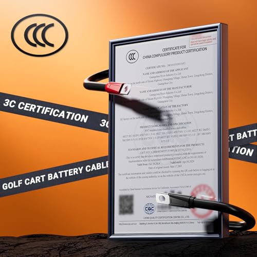 CLUBRALLY Golf Cart Battery Cables, 4 Gauge EZGO Battery Cables for 1994-Up EZGO TXT/Medalist 36 & 48Volt Golf Carts - Image 3