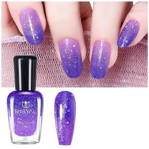 ネイルカラー ネイルポリッシュ 温度により色が変化 カメレオン マニキュア 速乾 剥離不可 ネイルアート 7ml/本 (W14, 7ml)