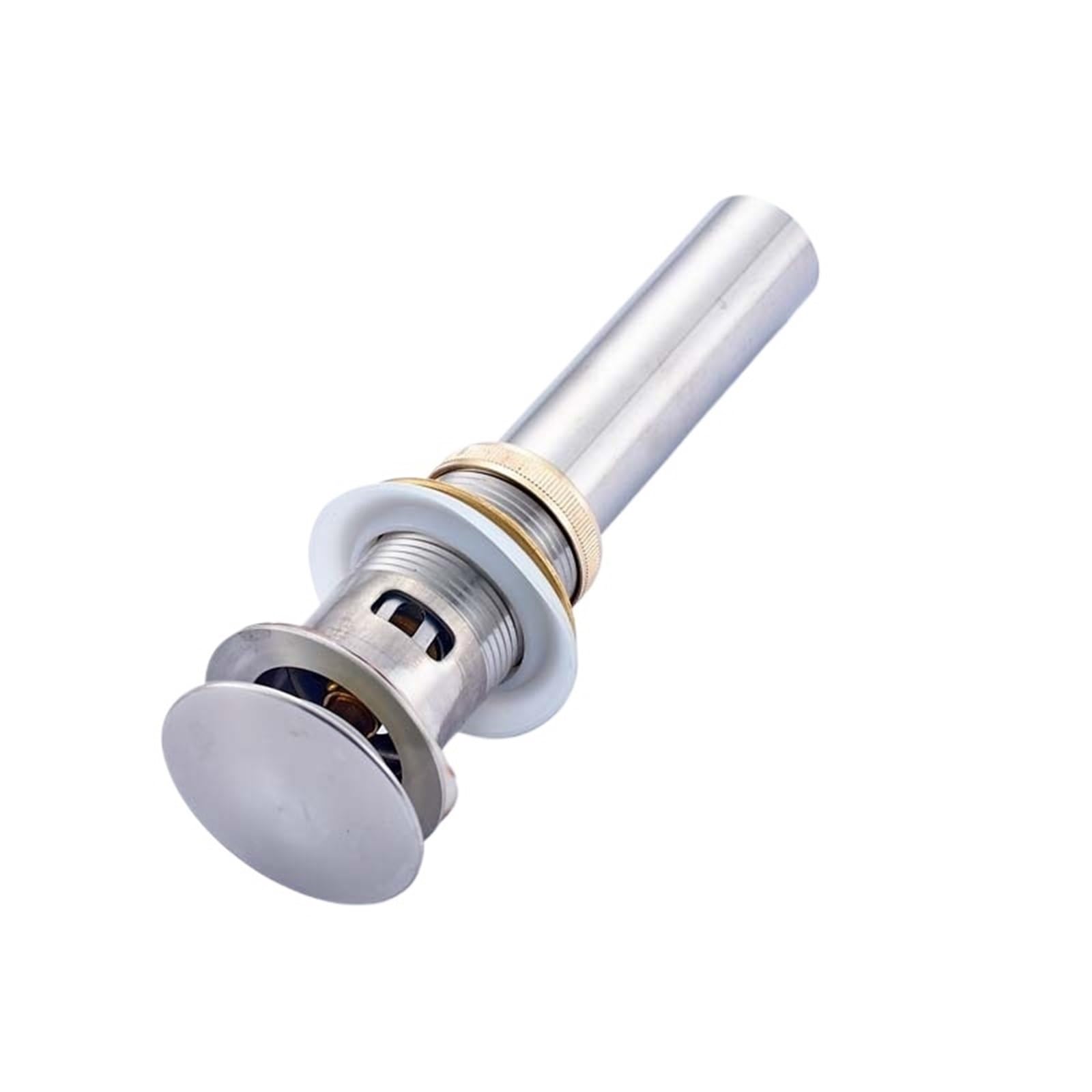 Basin Sink Pop Up Drain Luxury Bathroom Basin Sink Pop Up Drain Brass With & Without Overflow Vanity Waste Drainer 5-colors For Choice for Bathroom(Brushed Nickel)