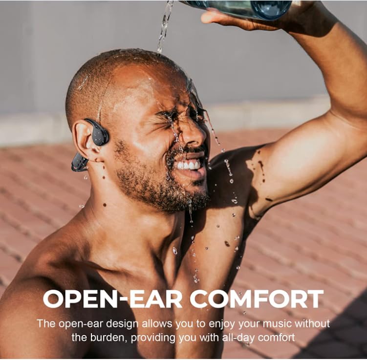 Relxhome Knochenschall Kopfhörer, Kopfhörer Schwimmen Eingebaute 32GB Speicher, MP3 Sport Kopfhörer Bluetooth 5.3, IPX8 Wasserdicht, Open Ear Kopfhörer für Schwimmen Laufen, 10 Stunden Spielzeit – Bild 3