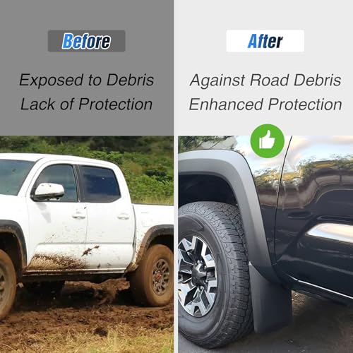 Image of Nilight Mud Flaps Splash Guards for Toyota Tacoma 2016-2023 | No Drilling Precision Fit Exterior Accessories Heavy-Duty Splash Guards Protection, Front & Rear Set