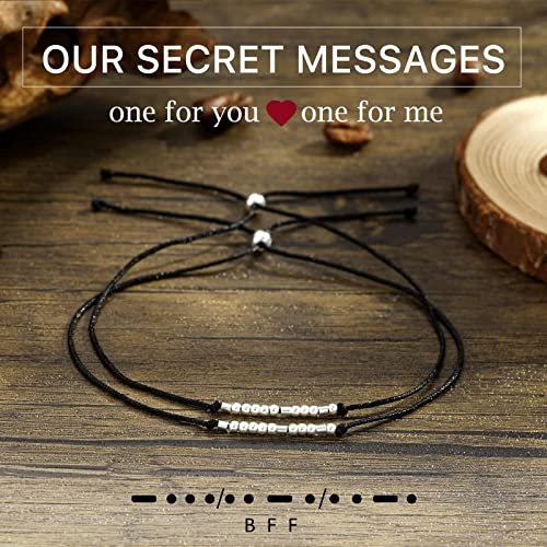 S925-Sterling-Silver-Morse-Code-Bracelets-for-Women-2pcs-Morse-Code-Bracelets-Set-Pinky-Promise-Matching-Bracelets-for-Couples-Friends-Friendship-Bracelets-Valentines-Day-Birthday-Gifts-for-Women