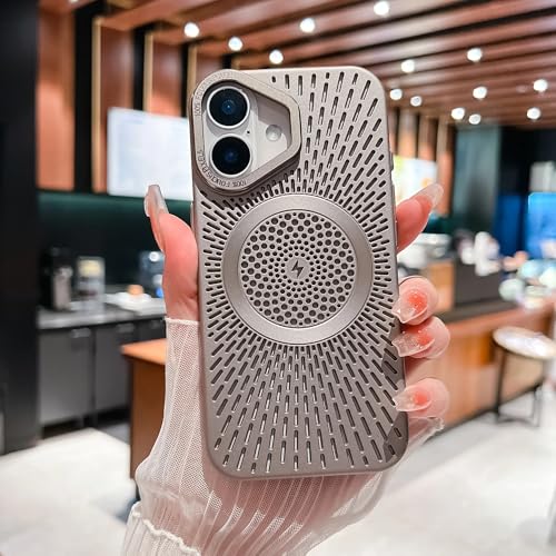Coque magnétique sans fil iPhone 12 étui mat anti-surchauffe gris