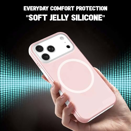 Image of Kratos Soft Silicone Case Cover Compatible with iPhone 17 Pro - Everyday Comfort Protection, Wireless Magnetic Charging Case with Raised Edge Camera & Screen Protection, Shock-Resistant Design