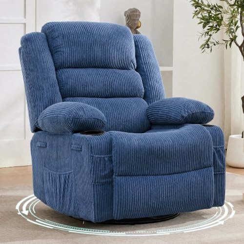 Image of Rocking Recliner Chair for Adults 360 Swivel Manual Recliner