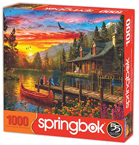 Rompecabezas Springbok Cabin Evening Sunset de 1000 piezas para adultos, con piezas únicas, hecho en EE.UU., materiales ecológicos miniatura 2