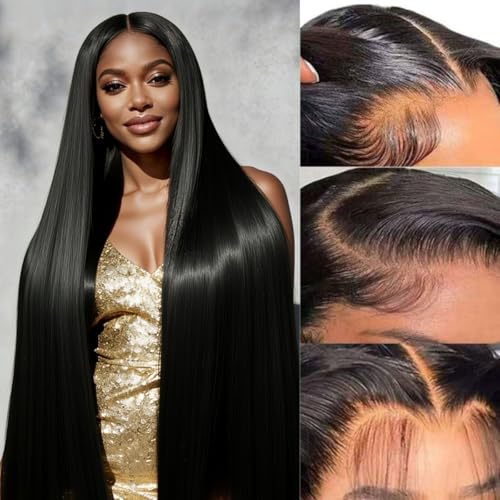 LAPONDAI 36 Inch 13x6 Lace Front Wigs Human Hair 200% Density