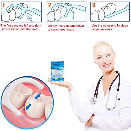 HouChanges Floss Sticks Dental Floss Picks Complete Clean,2 in 1 Dental Toothpick Polyethylene Resistant Dental, Cardamom(30Pcs) - Image 5