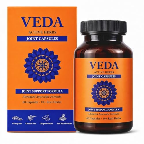 Image of Veda Joint Pain Capsules | Ayurvedic Herbal Formula for Arthritis, Knee & Back Pain | With Guggul & Shallaki | 60 Veg Capsules