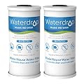 Waterdrop FXHTC Whole House Carbon Water Filter, Replacement for GE® FXHTC, GXWH40L, GXWH35F, Culligan® RFC-BBSA, American Plumber W10-PR, W10-BC, WRC25HD, 10" x 4.5" Cartridge, 5 Micron, Pack of 2