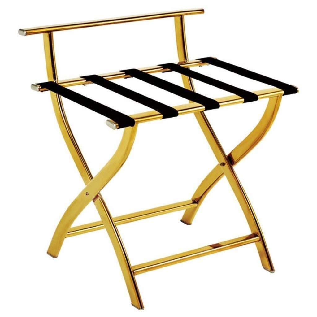 Armadi Portapacchi, Portapacchi Pieghevole in Acciaio Inossidabile Organizzatore di Staffa per Valigia Portavaligie per Camera da Letto (Colore: Oro)