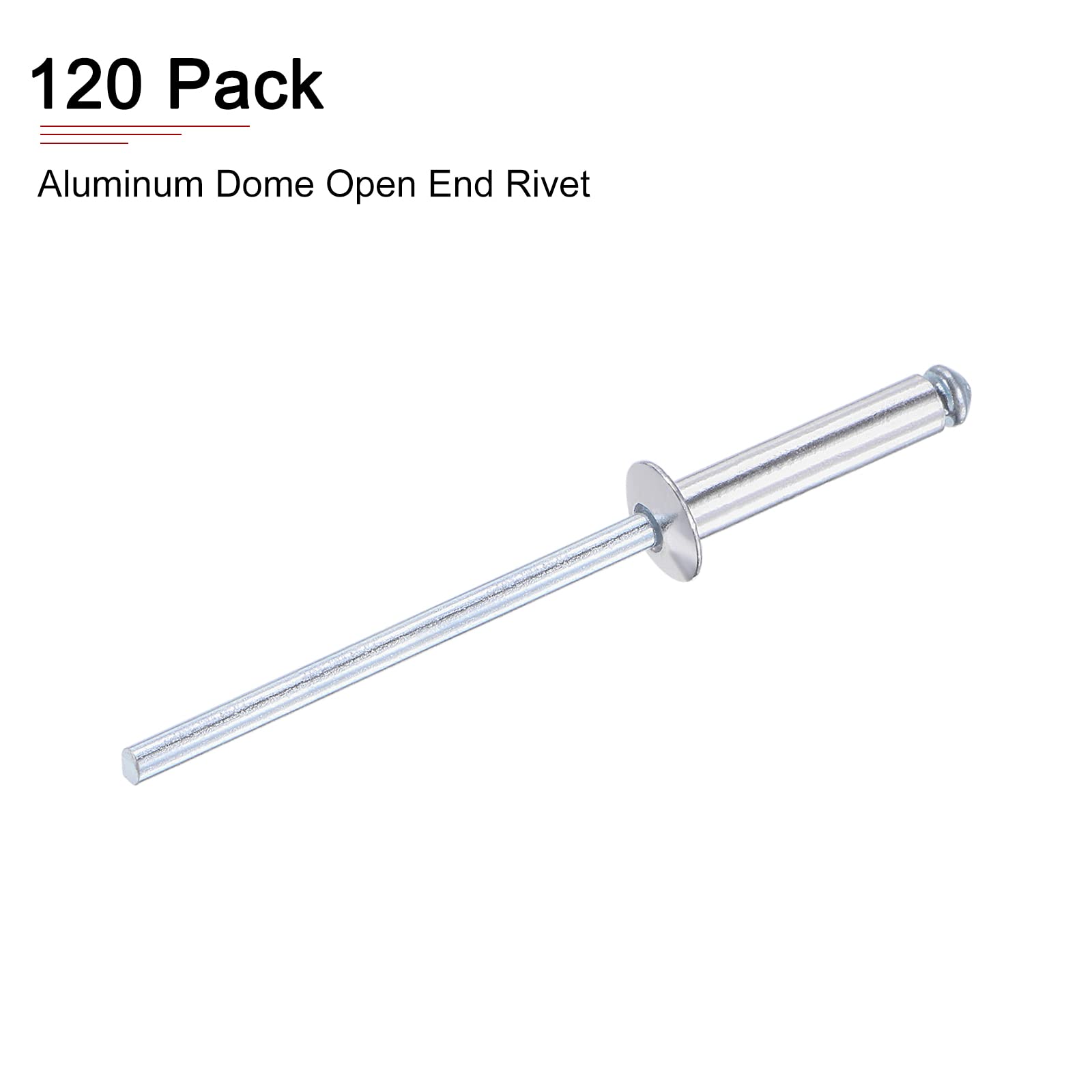 DTGN 3.2mm x 15mm (DxL) Cieco Rivetti - 120pz - Buono per Macchinari Giunzione - Alluminio Cupola Aperto Terminale Rivetto