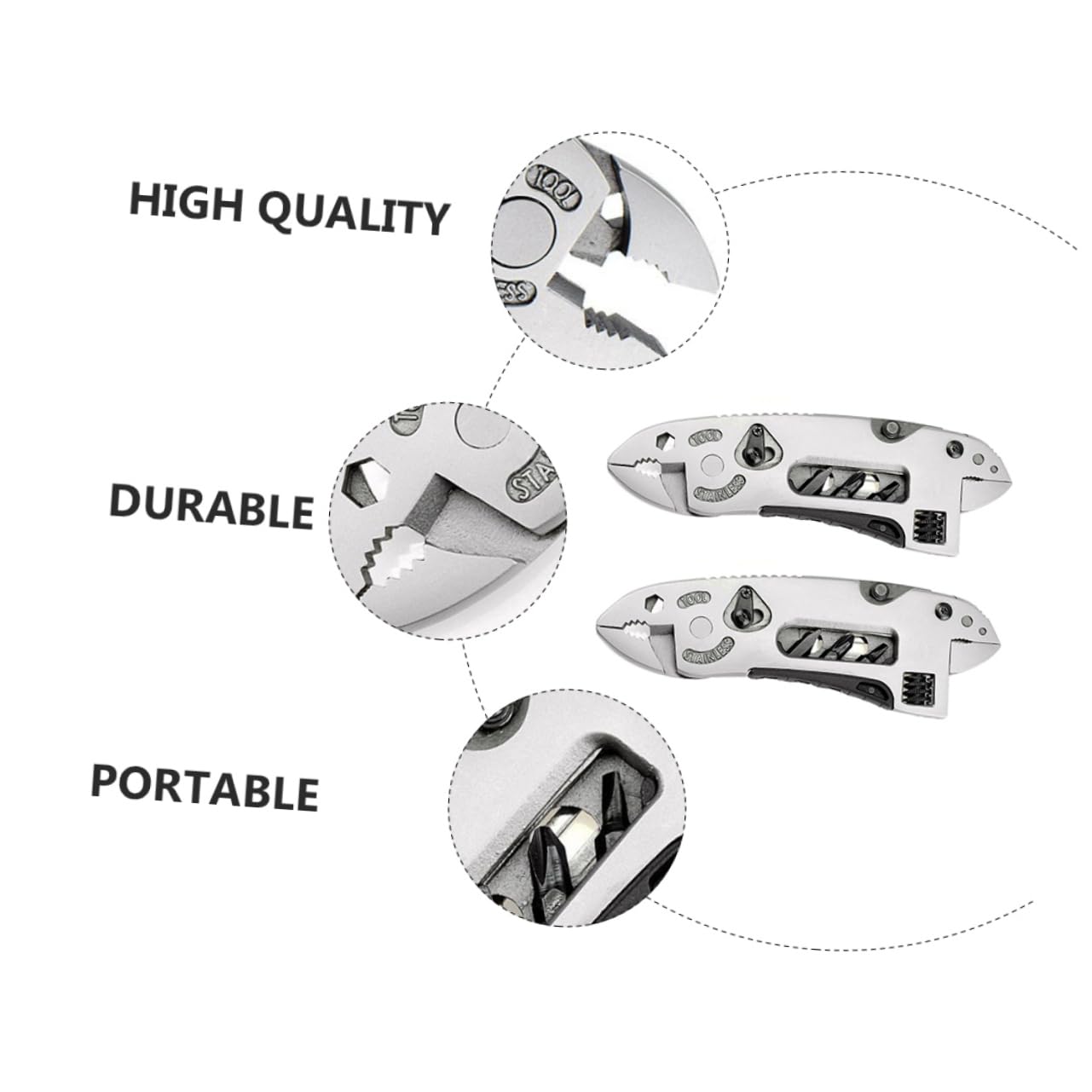 UPKOCH Pince Multifonction Outil Multi-Usages en Acier Inoxydable Portable 2 Pièces Compact et Résistant pour Pêche et Chasse pour Activités de Plein Air