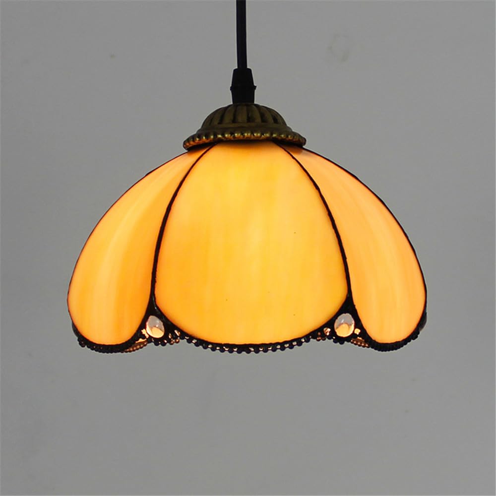 KXEcoLife Contemporary Color Glass Pendant Lamp LED American Retro Creativity Living Room Restaurant Bedroom Villa Hotel Corridor Cafe Bar Chandelier (Style 9 D20CM)