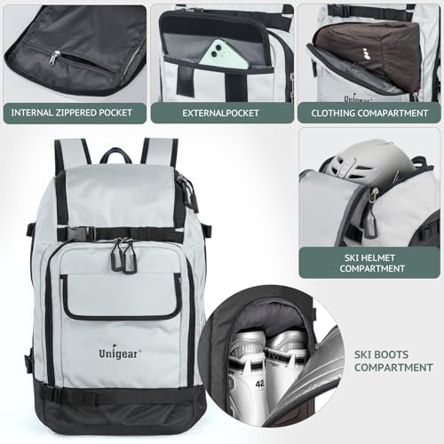 Image of Unigear Ski Boot Bag Backpack for Helmet 50L /70L, Goggles, Gloves, Skis, Snowboard & Accessories