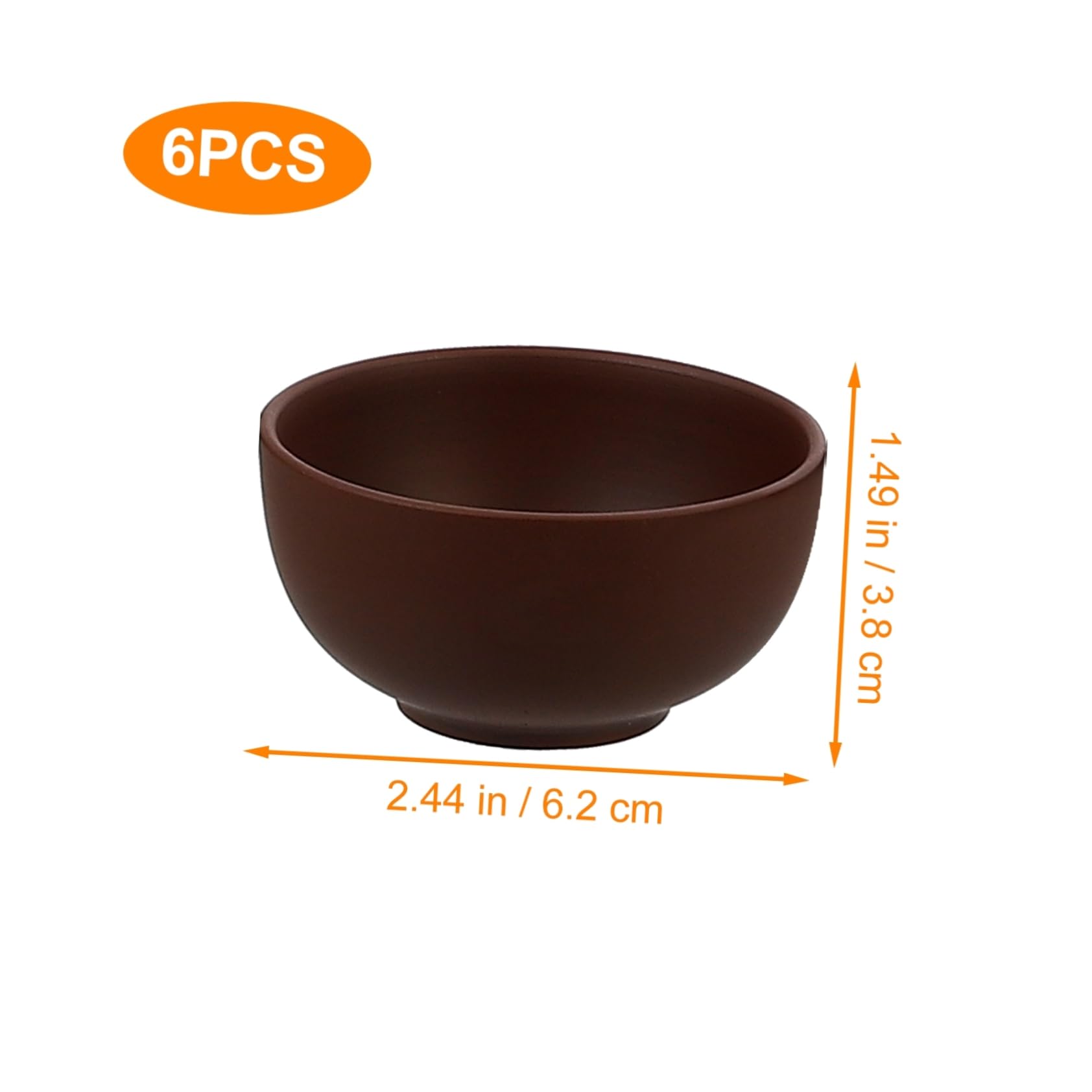 KICHOUSE Tazas de Té de Arcilla Morada Hechas a Mano, Juego de 6 Tazas Grandes de Kung-fu, Cerámica Natural Café, para Degustación de Té Chino en Casa