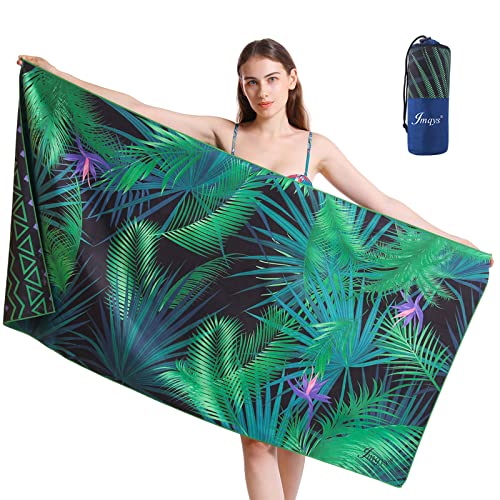 JMQYS Mikrofaser Strandtuch Handtücher Schnelltrocknend-Ultra Leicht Sandfreies Damen Mädchen Tragbares XXL Campinghandtuch Badehandtuch -Perfekt für Fitness Reisen Sport Wandern Outdoor Sauna Yoga