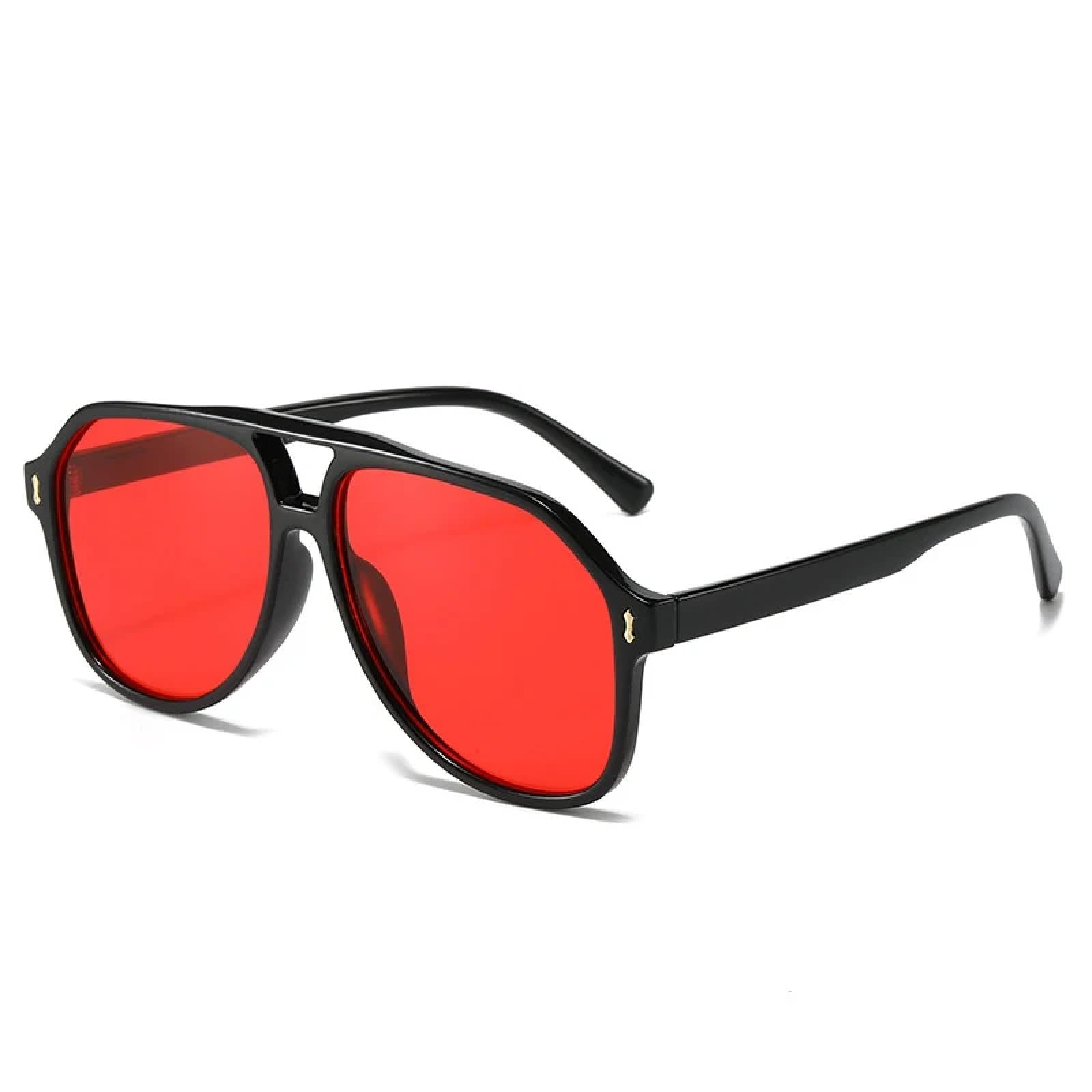 Lunettes de soleil rivets vintage et double pont au design surdimensionné exclusif - 8