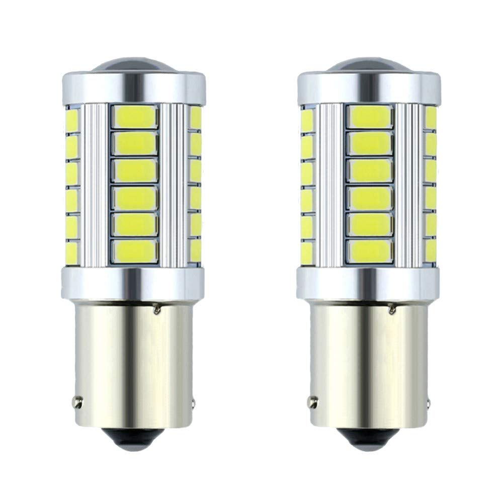 2 szt. światło kierunkowskazów samochodowych 1156 BA15s P21W Led Led błysk hamulcowy światło ogonowe 33SMD 5730 LED żarówka tylna r5w (Biały, 1156)