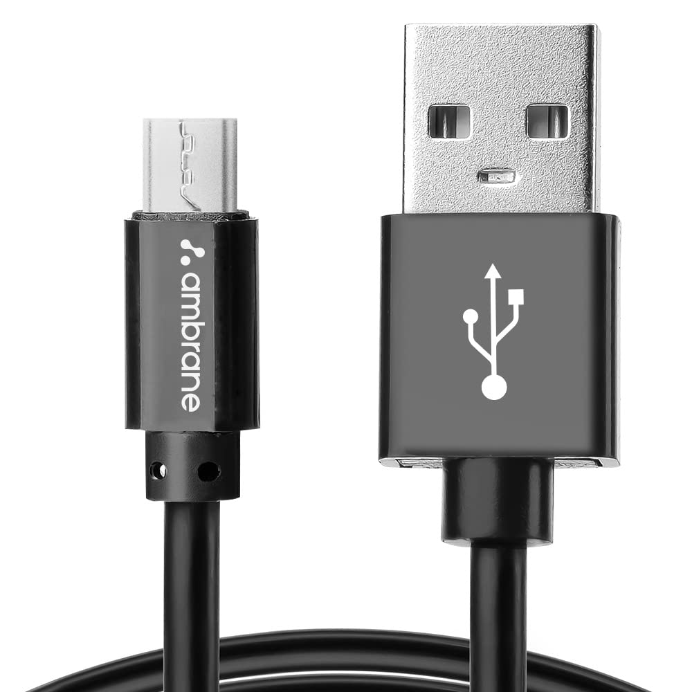 Ambrane 2.4A Fast Charging Output Cable with Micro to USB for Mobile, Neckband, True Wireless Earphone Charging, 480mbps Data Sync Speed, 1m Length (ACM - AZ1, Black) (B09YLYB9PB) Amazon Price History, Amazon Price Tracker