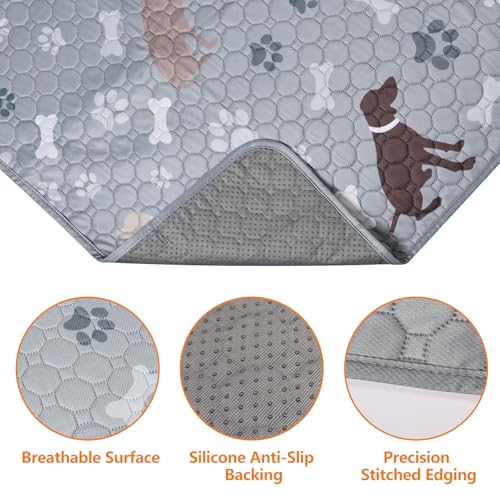 Image of Mozin Washable Pee Pads for Dogs, 2 Pack Super Absorbent Dog Training Pads Leakproof Non-Slip Reusable Puppy Pads, Waterproof whelping Pad for Housebreak, Playpen, Crate,Potty Training, Couch- 18 inchx24 inch