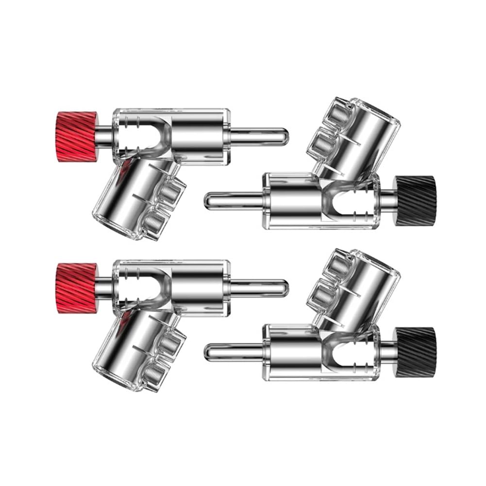 Connecteur Banane à 45 Degrés Plaqué Rhodium Véritable M21R, Double Vis de Verrouillage pour Haut-Parleur, Fiche Banane Plaquée Rhodium
