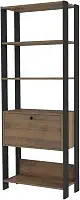 Estante Organizadora com porta basculante MATCH cor Pinho/Preto - Artely