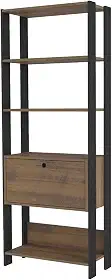 Estante Organizadora com porta basculante MATCH cor Pinho/Preto - Artely