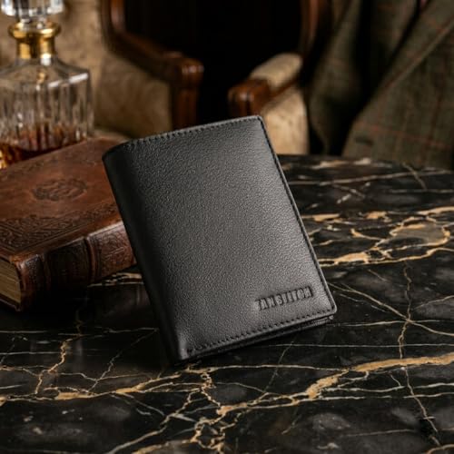 Image of TANSTITCH Slim Leather Wallet || Small,Compact, Minimalist & Thin Wallet || RFID Protected || Front Pocket Carry