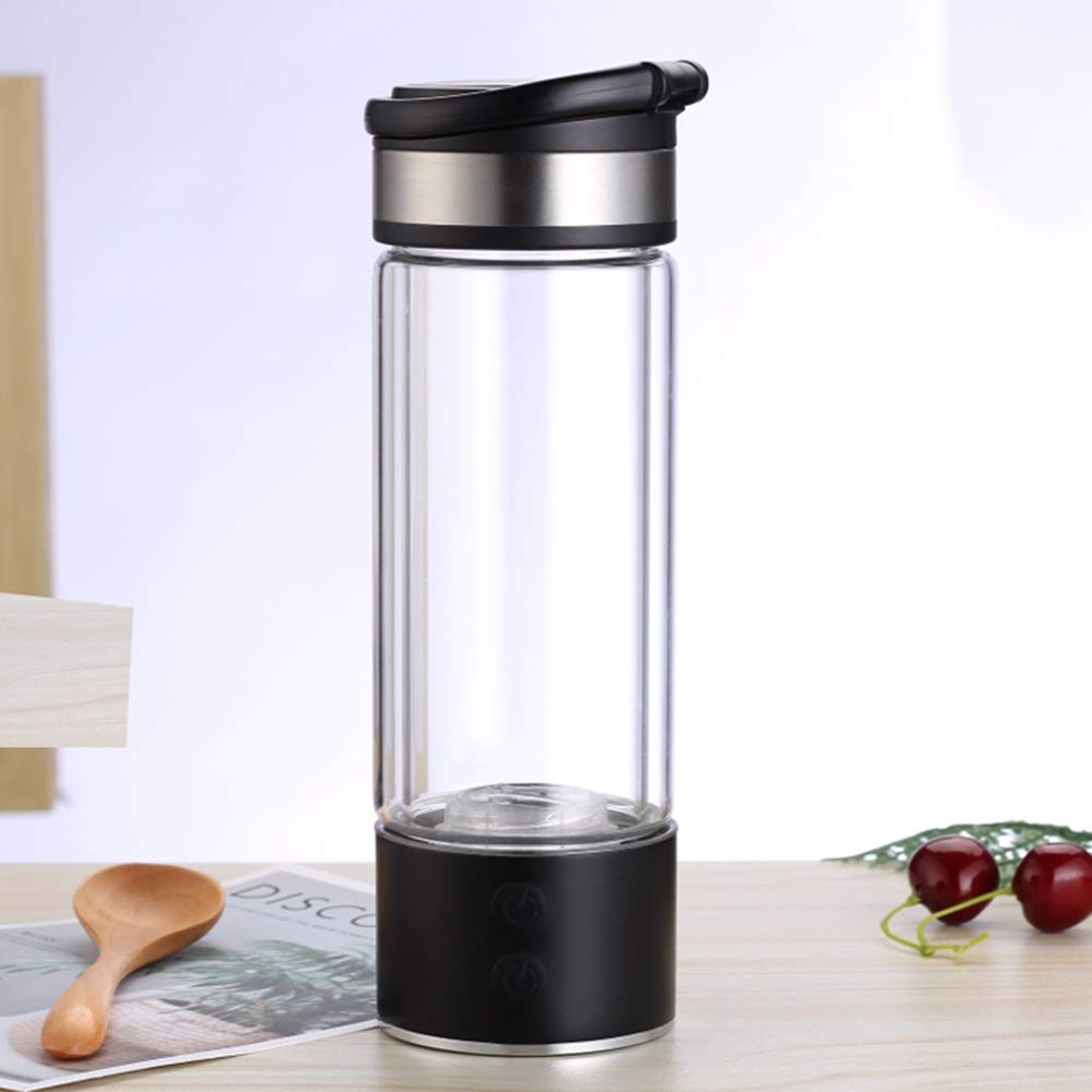 S-t-x 300ML Portable Hydrogen Generator Water Filter Ionizer Pure H2 Rich Hydrogen Alkaline Bottle Electrolysis Drink Hydrogen (Color : A)