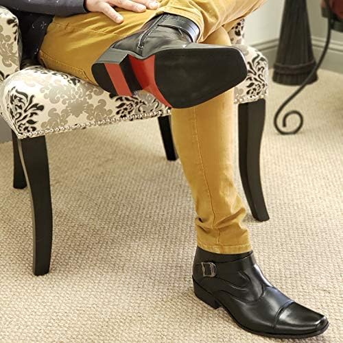 Jazamé Men's 40126 Leather Lined Zipper Ankle High Cap Toe Dress Boots, Black, 8.5 | Image 5
