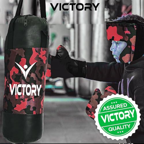 Image of VICTORY Boxing Kit for Kids| Pack of 4 (Boxing Gloves, Head Guard & Filled Punching Bag) | Boxing Training Punching Bag for Boys & Girls |