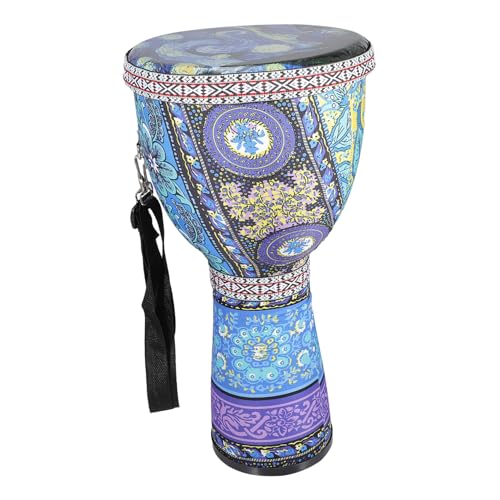 Tambour africain leger djembe resistant de 21 cm avec batton de percussion