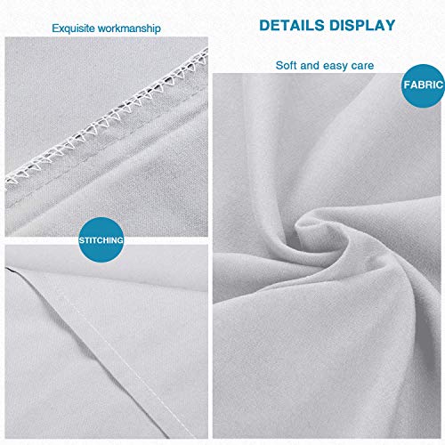 FLXXIE Microfiber Pillow Cases Standard Size, Soft Pillowcases with Envelope Closure, Wrinkle, Stain Resistant Pillow Covers, 20x26, Light Grey