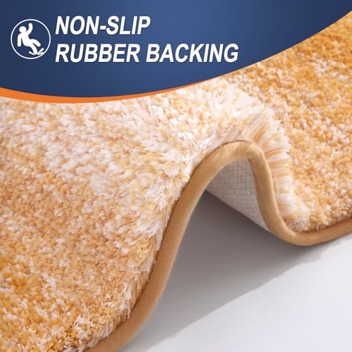 Image of OLANLY Bathroom Runner Rugs Mat 59x24, Extra Soft Absorbent Microfiber Bath Rugs, Rubber Backing, Quick Dry, Washable Long Bath Mats for Bathroom, Tub and Shower, Home Decor Accessories, Golden Yellow