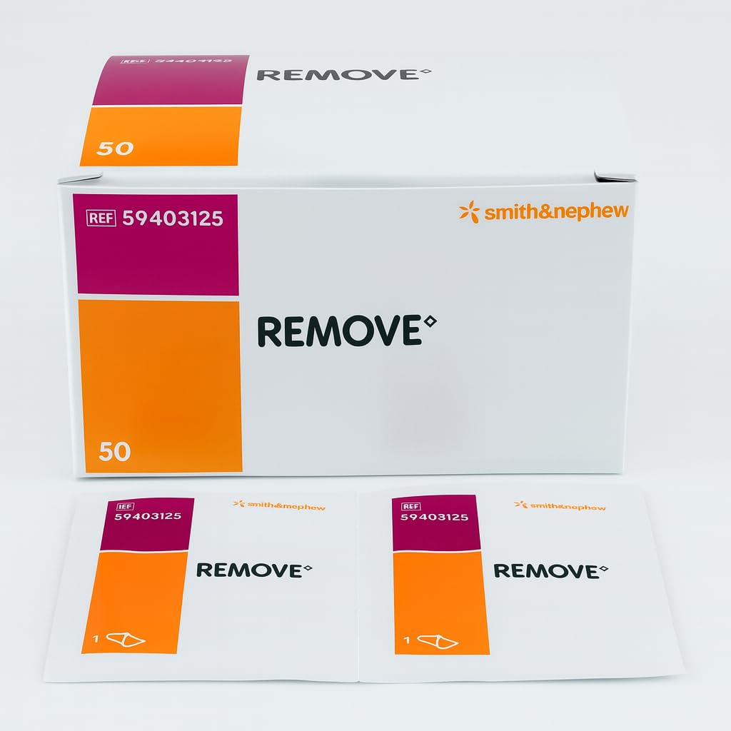 REMOVE Adhesive Remover Wipes – Pack of 50 | With Moisturising Aloe Vera | Gentle Removal of Tapes, Dressings & Residue (New Zoff)