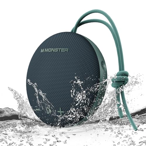 Monster Bluetooth Speaker, IPX8 Shower Speaker Waterproof, Bluetooth 5.4 with Loud HD Sound and Robust Bass, Extra Long Playtime Punchy, for Home, Beaches Portable Wireless Outdoor Speakers