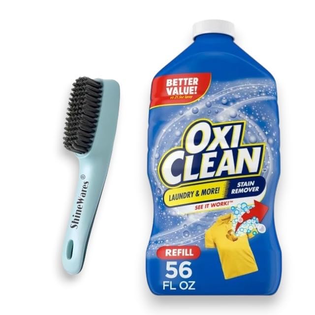 Bundle of Oxi, Clean Laundry Stain Remover Refill, 56 fl oz with Laundry Stain Remover Brush