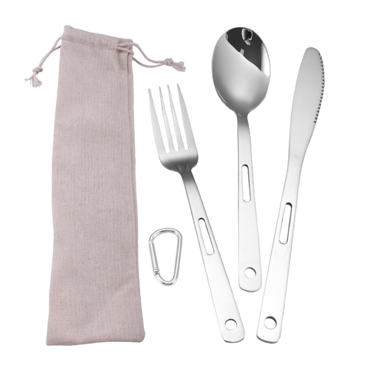 VICASKY Cubiertos para Camping De Acero Inoxidable Incluye Cuchara Cuchillo y Tenedor Cubiertos Portátiles para Picnic y Excursiones Al Aire