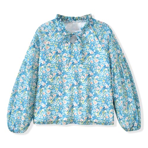 Girls Long Sleeve Shirt Chiffon Blouse for 6-14 Years Old