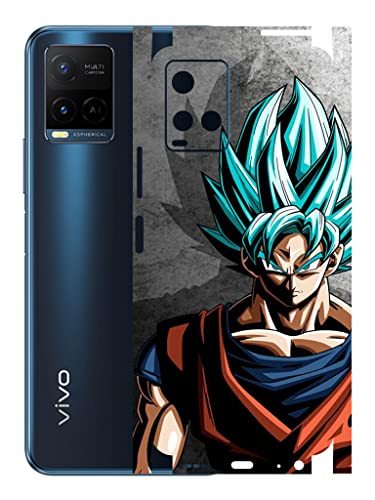 Image of AtOdds - VIVO Y33T Mobile Back Skin Sticker - Lamination - Rear Screen Guard Protector Film Wrap (Coverage - Back+Camera+Sides) (Design - Goku)