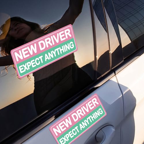 Image of 3Pcs Student Driver New Car Stickers, Cute Accessories Supplies, Exquisite Colorful Student Driver Sticker Magnet Not Easy to Fall Supplies for Car Suitable for Students and Novices