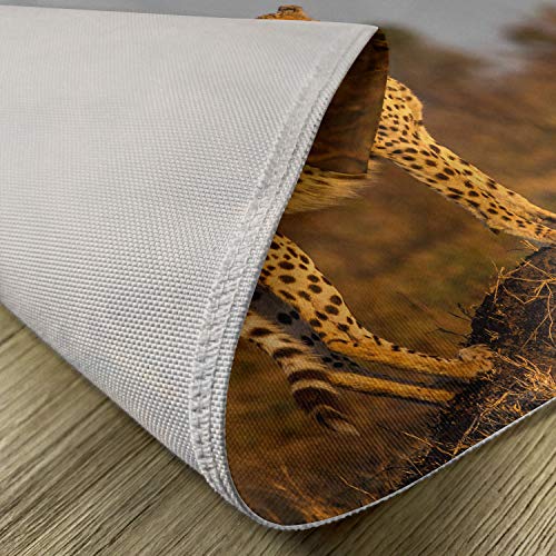 Ambesonne SER_37408 Safari Place Mats Set Of 4, Wild Animal Cheetah Standing On Termite Mound Savannah Nature View thumb #4