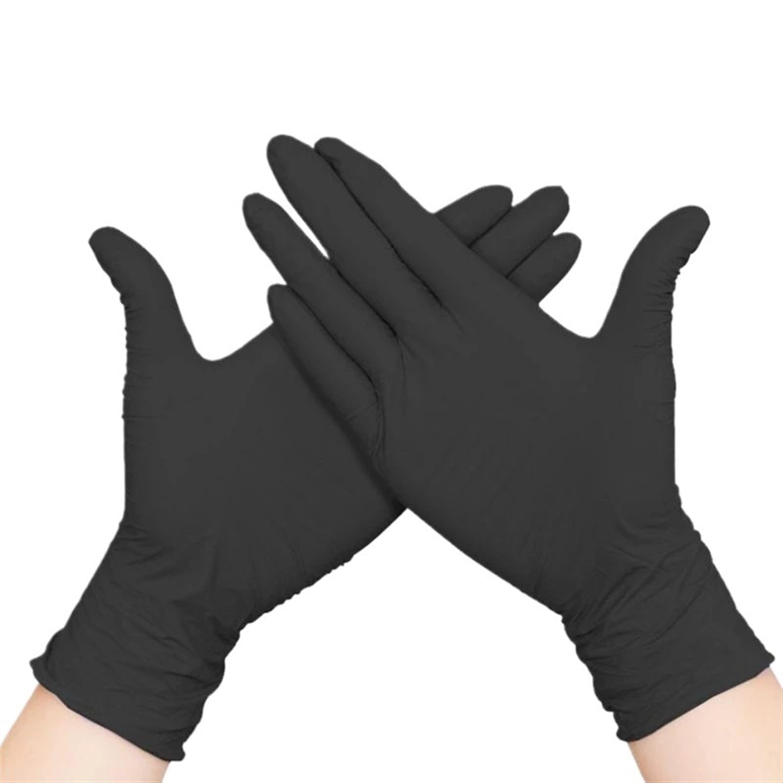 50/100 szt. Rękawice robocze do mycia naczyń, kuchni, ogrodu, sprzątania domu, salonu fryzjerskiego, bezpudrowe(Black 50pcs,L)