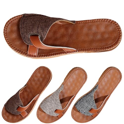 Pantoufles d'été en cuir souple de qualité supérieure