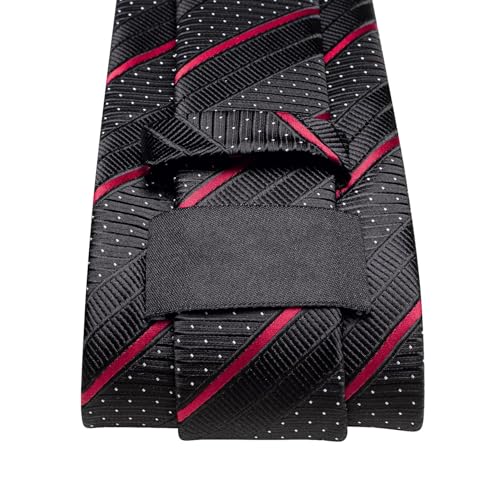 Image of Dubulle Silk Ties Set for Men Formal Paisley Striped Necktie Pocket Square Cufflinks 3PCS Sets Wedding Business Party