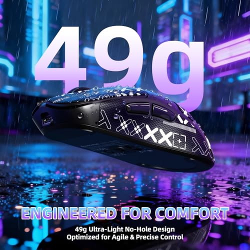 Image of MAGIC-REFINER AJ199 Superlight Wireless Gaming Mouse,BK3633 Tri-Mode BT /2.4G Wireless /Wired Mouse with Grip Tape,24000DPI,1000Hz Polling Rate,600mAh,Med Size,5 Programmable Buttons for Pc /Mac,BlackPRO