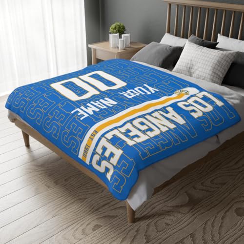 Image of ANTKING Los Angeles Throw Blanket for Men Women Boy Custom Name and Number Gifts