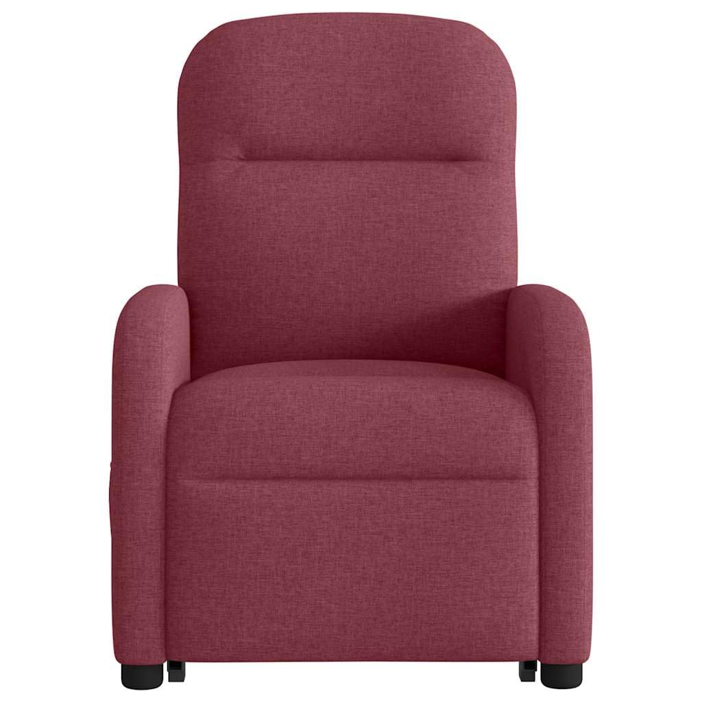 Sillón de relax eléctrico con ayuda para levantarse de tela, color rojo vino